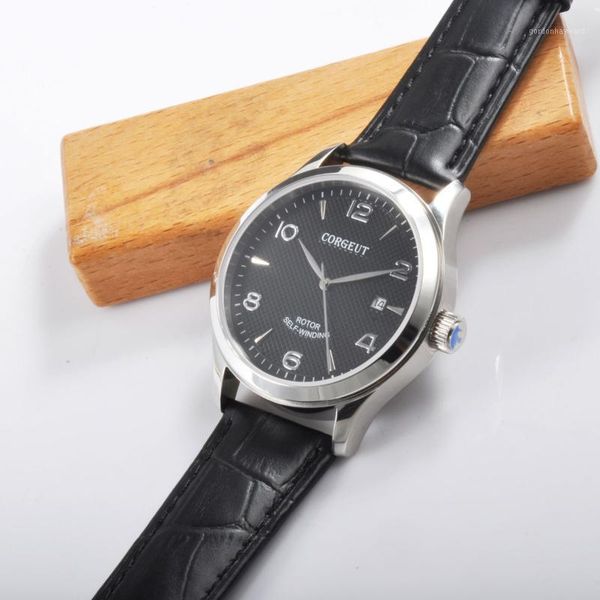 42mm men watch leather black dial sapphire glass miyota8215 automatic waterproof fashion ss mechanical wristwatches -corgeut, Slivery;brown
42mm men watch leather black dial sapphire glass miyota8215 automatic waterproof fashion ss mechanical wristwatches -corgeut, Slivery;brown