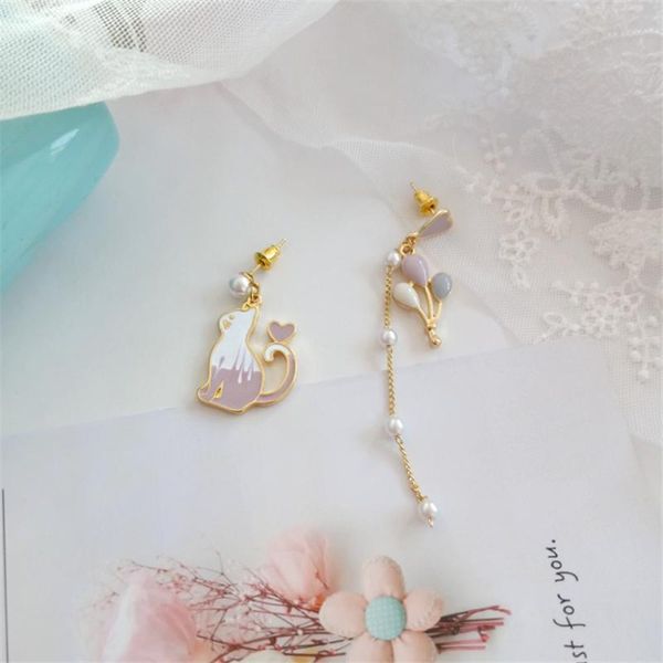stud asymmetric fashion pink balloon cat earrings long chain pearl earring jewelry accessories, Golden;silver
stud asymmetric fashion pink balloon cat earrings long chain pearl earring jewelry accessories, Golden;silver