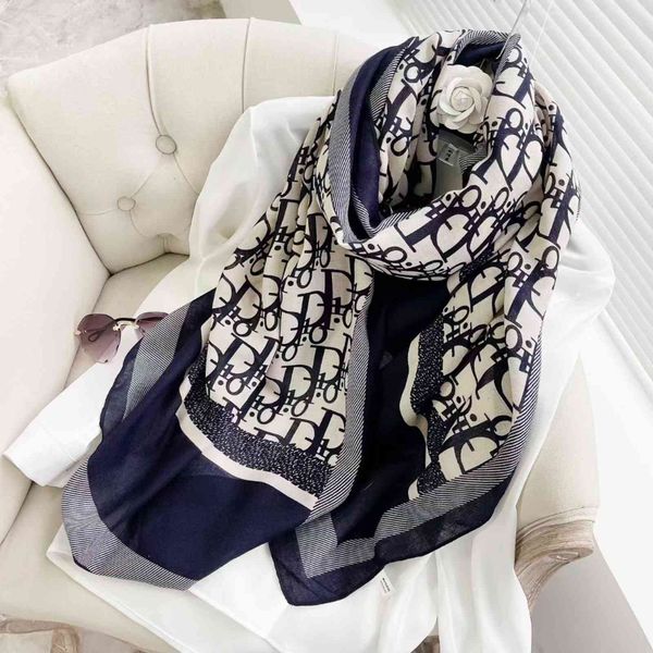 the new design cotton linen silk d letter sunscreen shawl with autumn net red headdress scarf female student korean version, Blue;gray
the new design cotton linen silk d letter sunscreen shawl with autumn net red headdress scarf female student korean version, Blue;gray
