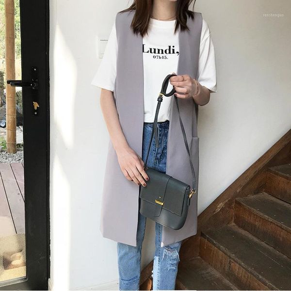 women's vests 2021 spring thin vest female all-match classic long fund suit woman gray simple casual suits big pocket, Black;white
women's vests 2021 spring thin vest female all-match classic long fund suit woman gray simple casual suits big pocket, Black;white
