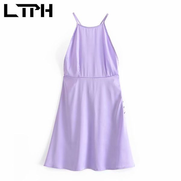 style sleeveless camisole satin dress women vintage elegant pajamas button cross straps dresses summer 210427, Black;gray
style sleeveless camisole satin dress women vintage elegant pajamas button cross straps dresses summer 210427, Black;gray
