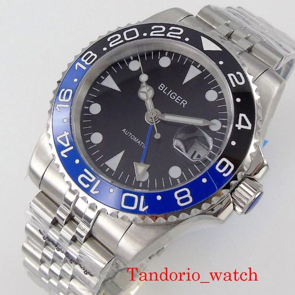 wristwatches bliger gmt mechanical automatic men watch 40mm black dial sapphire glass 904l oyster bracelet date, Slivery;brown
wristwatches bliger gmt mechanical automatic men watch 40mm black dial sapphire glass 904l oyster bracelet date, Slivery;brown