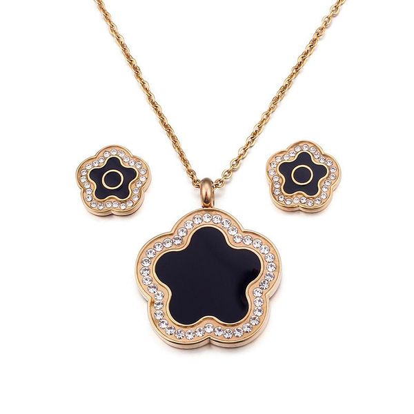earrings & necklace set of titanium steel with diamonds, ladies all-match flower +, Silver
earrings & necklace set of titanium steel with diamonds, ladies all-match flower +, Silver