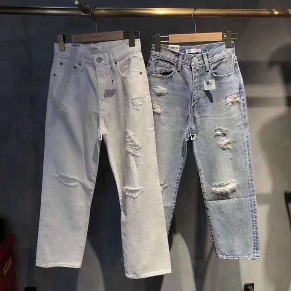 products in autumn: family high waist washed and worn hole casual, Blue
products in autumn: family high waist washed and worn hole casual, Blue