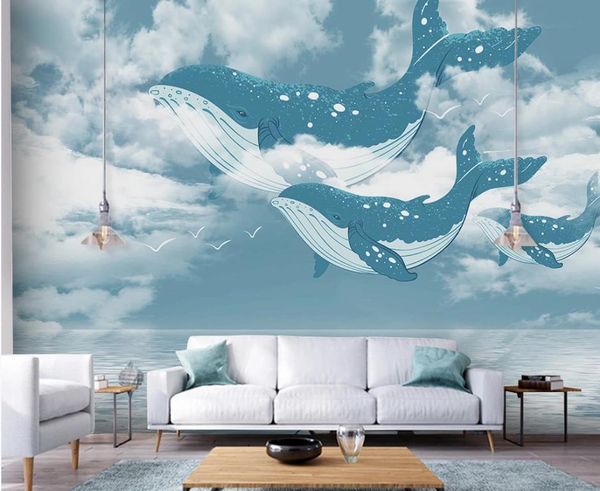 wallpapers cjsir custom wallpaper mural nordic creative mediterranean ocean sky whale children's room background wall papel de parede
wallpapers cjsir custom wallpaper mural nordic creative mediterranean ocean sky whale children's room background wall papel de parede