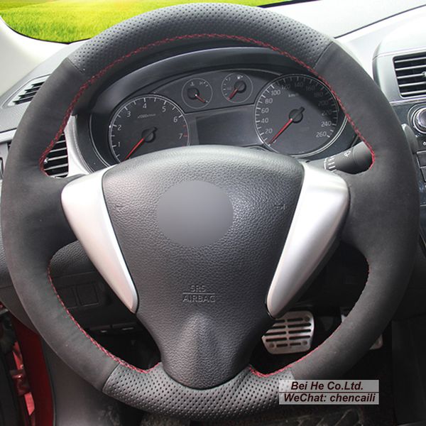black genuine leather suede car steering wheel cover for nissan tiida sylphy sentra 2014 note
black genuine leather suede car steering wheel cover for nissan tiida sylphy sentra 2014 note