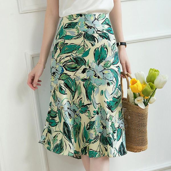 skirts 100% acetic acid women summer satin elegant high waist floral printed office lady slim knee-length skirt green black
skirts 100% acetic acid women summer satin elegant high waist floral printed office lady slim knee-length skirt green black
