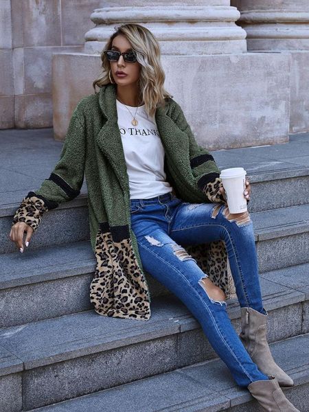 women's wool & blends 2021 faux fur coat female leopard print casual winter women warm teddy manteau fourrure femme, Black
women's wool & blends 2021 faux fur coat female leopard print casual winter women warm teddy manteau fourrure femme, Black