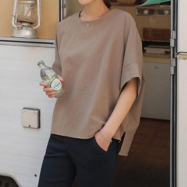 korean style summer 2021 o neck half pullover solid front short back long slit cotton casual woman tshirts simple women's t-shirt, White
korean style summer 2021 o neck half pullover solid front short back long slit cotton casual woman tshirts simple women's t-shirt, White