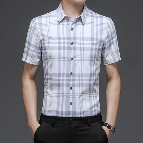 summer youth short sleeve camisas de hombre plaid shirts for men korean business casual slim fit comfortable chemise homme men's, White;black
summer youth short sleeve camisas de hombre plaid shirts for men korean business casual slim fit comfortable chemise homme men's, White;black