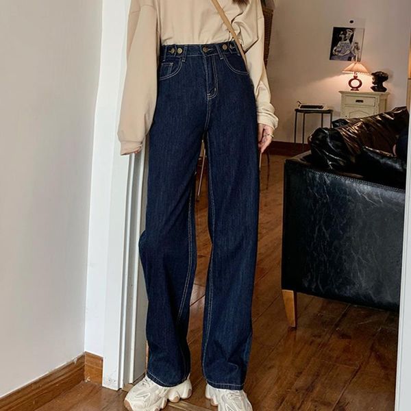 women's jeans woman pants dark blue loose high waist autumn straight-leg trousers pantalones vaqueros mujer
women's jeans woman pants dark blue loose high waist autumn straight-leg trousers pantalones vaqueros mujer