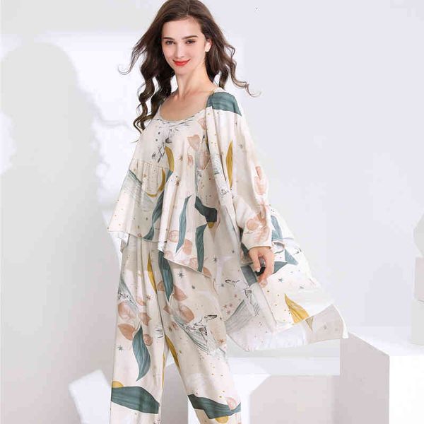women's sleepwear starry sky and floral printed women pajamas set 3 pcs female pyjama loose elegant nightwear spring autumn 3r89, Black;red
women's sleepwear starry sky and floral printed women pajamas set 3 pcs female pyjama loose elegant nightwear spring autumn 3r89, Black;red