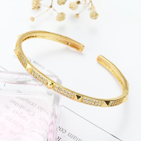bangle daihe classic gold plated micro inlay zircon open bracelet women wedding adjustable copper bangles female gift jewelry, Black
bangle daihe classic gold plated micro inlay zircon open bracelet women wedding adjustable copper bangles female gift jewelry, Black