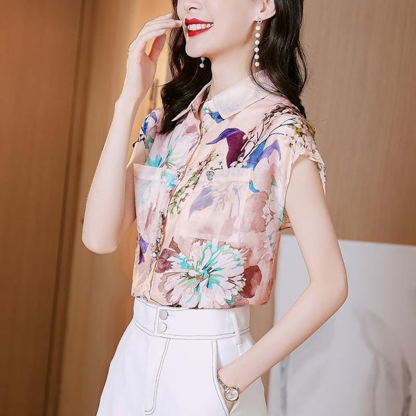 women's blouses & shirts floral chiffon shirt 2021 summer wear short sleeve fashion high grade temperament foreign style small shir, White
women's blouses & shirts floral chiffon shirt 2021 summer wear short sleeve fashion high grade temperament foreign style small shir, White
