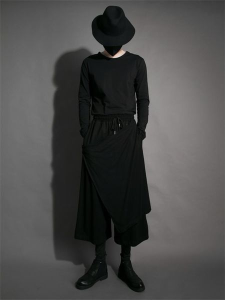 men's pants classic dark personality contracted fashion brand hairdresser loose casual large size nine points skirt, Black
men's pants classic dark personality contracted fashion brand hairdresser loose casual large size nine points skirt, Black