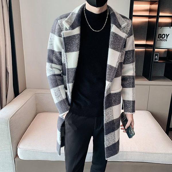 men's wool & blends 2021 winter fake mink blended jacket striped long warm windbreaker coat casual business m-3xl, Black
men's wool & blends 2021 winter fake mink blended jacket striped long warm windbreaker coat casual business m-3xl, Black