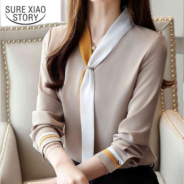 women and blouse vintage elegant tie spring clothing solid loose long sleeve blusas mujer de moda chiffon 7188 50 210417, White
women and blouse vintage elegant tie spring clothing solid loose long sleeve blusas mujer de moda chiffon 7188 50 210417, White