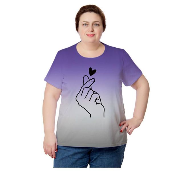 plus size t-shirt gradient finger to heart print t shirt short sleeve women casual street fashion ladies shirts 4xl 5xl 6xl, Black
plus size t-shirt gradient finger to heart print t shirt short sleeve women casual street fashion ladies shirts 4xl 5xl 6xl, Black