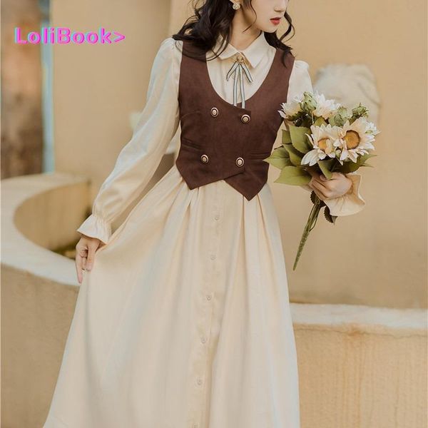 casual dresses lolibook autumn french women bound cuffs long sleeve retro two-piece vest dress suit with bow tie mori girl clothes, Black;gray
casual dresses lolibook autumn french women bound cuffs long sleeve retro two-piece vest dress suit with bow tie mori girl clothes, Black;gray