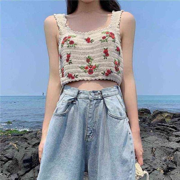 womens blouses korean style cropped summer women crochet floral embroidery sleeveless knit camisas mujer, White
womens blouses korean style cropped summer women crochet floral embroidery sleeveless knit camisas mujer, White