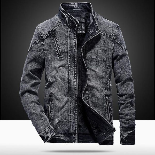 men's jackets cotton denim jacket men stand collar zipper slim fit vintage hip hop streetwear coat korean style casaco masculino, Black;brown
men's jackets cotton denim jacket men stand collar zipper slim fit vintage hip hop streetwear coat korean style casaco masculino, Black;brown