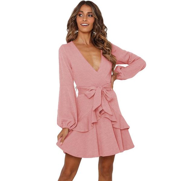 casual dresses fashion slimwomen dress spring autumn deep v lace up bowknot long sleeve solid colors lady female vestidos, Black;gray
casual dresses fashion slimwomen dress spring autumn deep v lace up bowknot long sleeve solid colors lady female vestidos, Black;gray