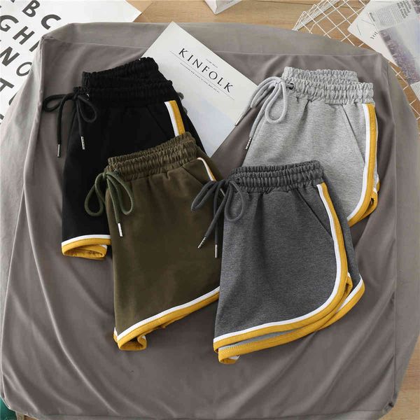 women's shorts contrast stitching sports short sleeve women xiaxianshou 2020 new korean loose and versatile wide leg home running pants, White;black
women's shorts contrast stitching sports short sleeve women xiaxianshou 2020 new korean loose and versatile wide leg home running pants, White;black