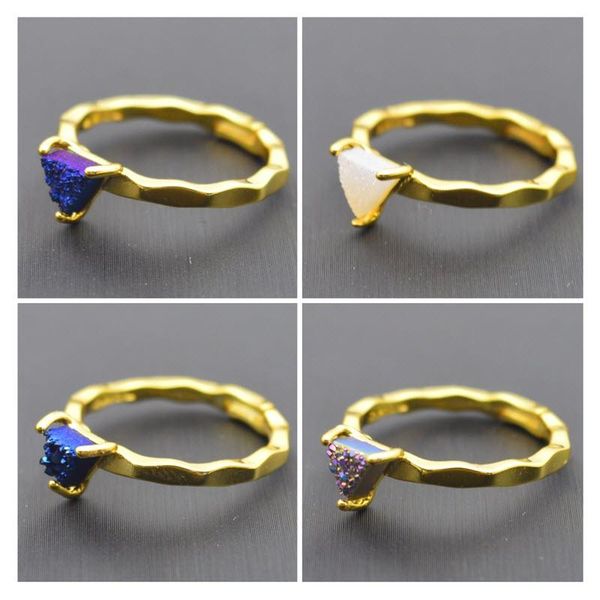 wedding rings natural crystal druzy adjustable finger ring charm simple gold plating minerals geode gem stone triangle for women, Slivery;golden
wedding rings natural crystal druzy adjustable finger ring charm simple gold plating minerals geode gem stone triangle for women, Slivery;golden