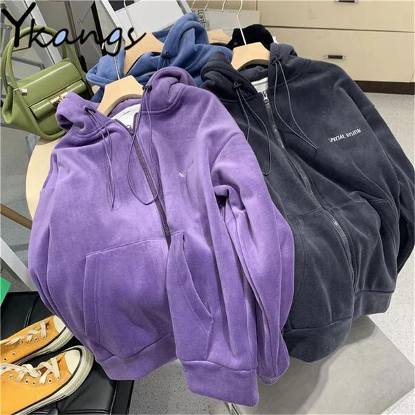 women's hoodies & sweatshirts loose solid hooded sweatshirt harajuku casual all-match simple plus velvet zipper cardigan autumn winter, Black
women's hoodies & sweatshirts loose solid hooded sweatshirt harajuku casual all-match simple plus velvet zipper cardigan autumn winter, Black