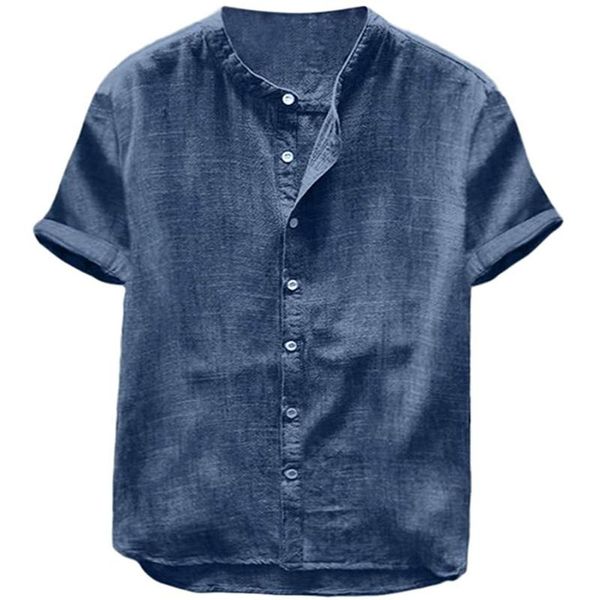 men's casual shirts mens collarless henley short sleeve breathable button lightweight summer cotton linen solid color, White;black
men's casual shirts mens collarless henley short sleeve breathable button lightweight summer cotton linen solid color, White;black