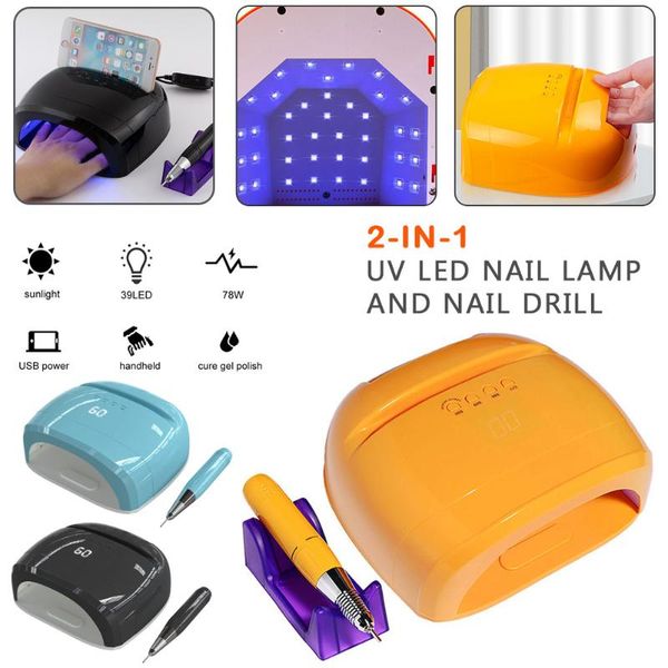 nail drill & accessories 2-in-1 rechargeable manicure machine 78w electric set with mill cutter bit uv led lamp for nails gel polish tool ki
nail drill & accessories 2-in-1 rechargeable manicure machine 78w electric set with mill cutter bit uv led lamp for nails gel polish tool ki