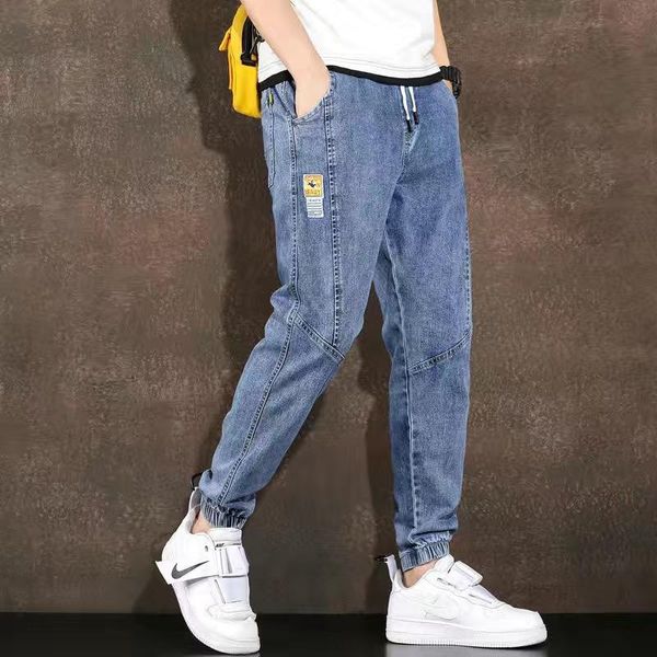 men's jeans 2021 trend jogging harlan pants overalls cotton casual hip hop sweatpants, Blue
men's jeans 2021 trend jogging harlan pants overalls cotton casual hip hop sweatpants, Blue