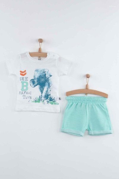 clothing sets green summer baby boy 2 li suit1, White