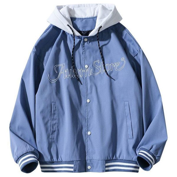 men's jackets fake two-piece baseball uniform autumn japanese fashion trend jacket ins couple loose hooded print design youth, Black;brown
men's jackets fake two-piece baseball uniform autumn japanese fashion trend jacket ins couple loose hooded print design youth, Black;brown