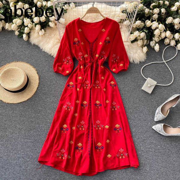 women retro embroidery dress puff sleeve v neck a-line casual dresses summer bohemian vacation midi sundress 210715, Black;gray
women retro embroidery dress puff sleeve v neck a-line casual dresses summer bohemian vacation midi sundress 210715, Black;gray