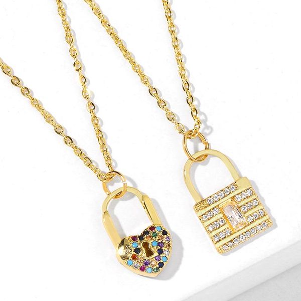 pendant necklaces multicolor padlock for women rainbow heart locket necklace cubic zirconia jewelry gift nkeq79, Silver
pendant necklaces multicolor padlock for women rainbow heart locket necklace cubic zirconia jewelry gift nkeq79, Silver