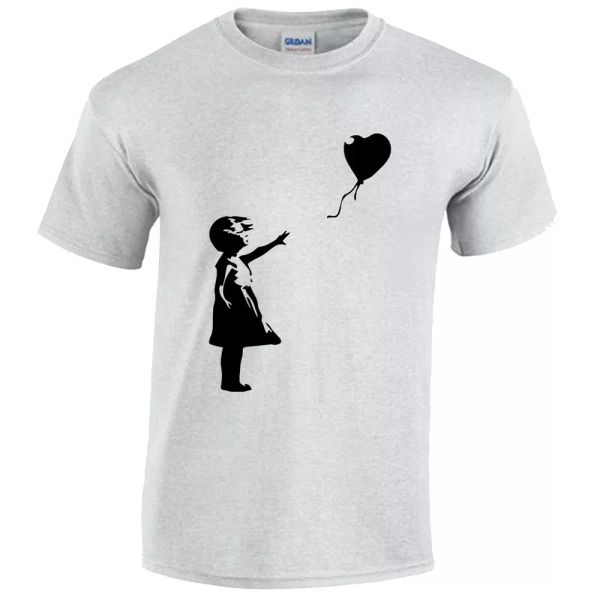 banksy girl with baloon t-shirt man modern street art graffiti hipster, White;black
banksy girl with baloon t-shirt man modern street art graffiti hipster, White;black