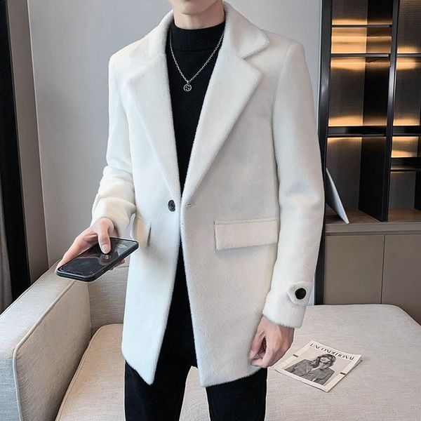 men's wool & blends autumn winter korean jacket men blend trench coat long imitation mink 2021 streetwear windbreaker abrigo largo homb, Black
men's wool & blends autumn winter korean jacket men blend trench coat long imitation mink 2021 streetwear windbreaker abrigo largo homb, Black