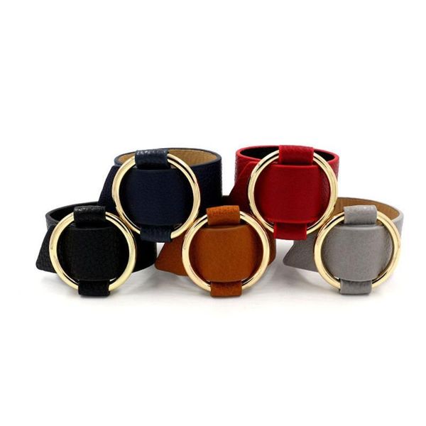 link, chain pu leather bracelets metal big circle clothing accesories bohemia style wrap wristband punk bangle 2021, Black
link, chain pu leather bracelets metal big circle clothing accesories bohemia style wrap wristband punk bangle 2021, Black