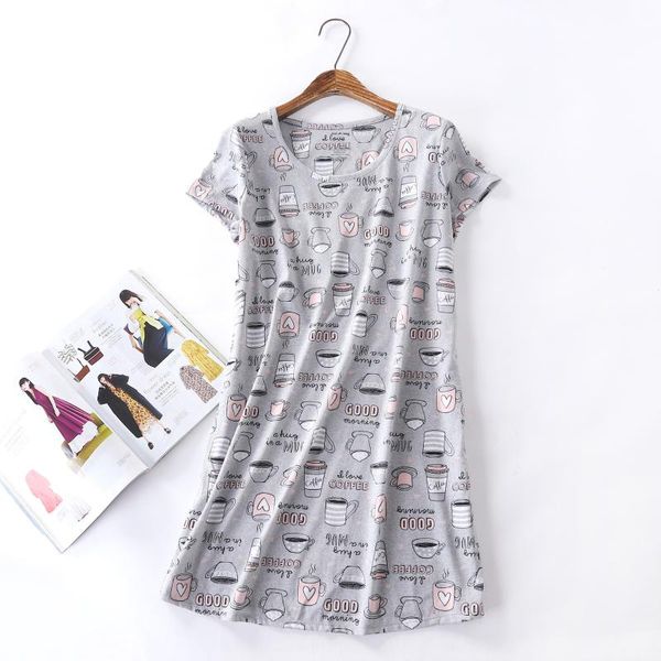 women's sleepwear casual women cotton sleep dress nightgown cartoon lingerie lounge wear loose home dressing gown o-neck nightwear, Black;red
women's sleepwear casual women cotton sleep dress nightgown cartoon lingerie lounge wear loose home dressing gown o-neck nightwear, Black;red