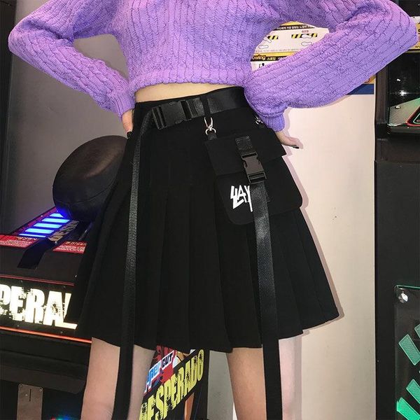 skirts women fashion belted pocketed pleated female casual high waist a line mini skirt ladies cool street punk, Black
skirts women fashion belted pocketed pleated female casual high waist a line mini skirt ladies cool street punk, Black