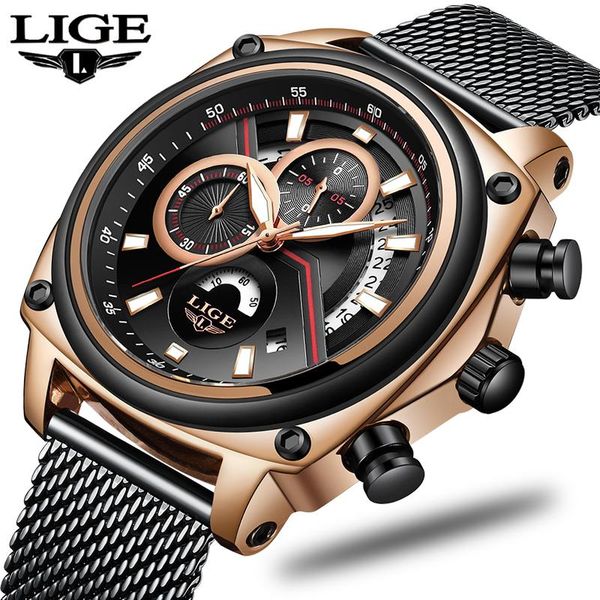 wristwatches lige mens watches men sport men's quartz clock male full steel fashion wrist watch dress gift, Slivery;brown
wristwatches lige mens watches men sport men's quartz clock male full steel fashion wrist watch dress gift, Slivery;brown