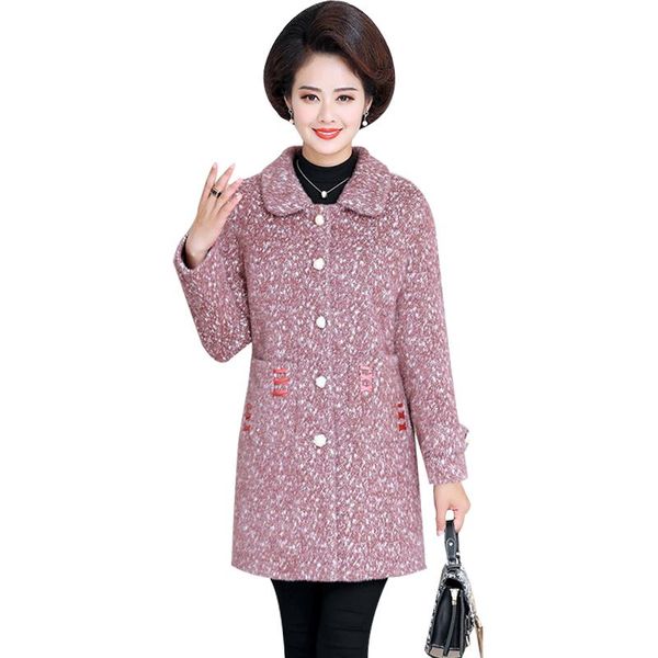 women's wool & blends woolen coat 2021 autumn winter faux mink fleece middle-aged and elderly women jackets outwear k720, Black
women's wool & blends woolen coat 2021 autumn winter faux mink fleece middle-aged and elderly women jackets outwear k720, Black