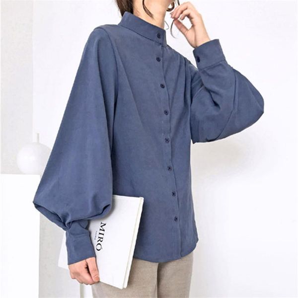 vintage stand collar lantern sleeve 2021 women blouses single breasted blouse shirt female casual loose shirts blusas mujer women's, White
vintage stand collar lantern sleeve 2021 women blouses single breasted blouse shirt female casual loose shirts blusas mujer women's, White