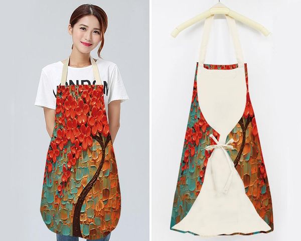 aprons style oil painting flower tree printing kitchen dinner party cooking linen cleaning apron selling
aprons style oil painting flower tree printing kitchen dinner party cooking linen cleaning apron selling