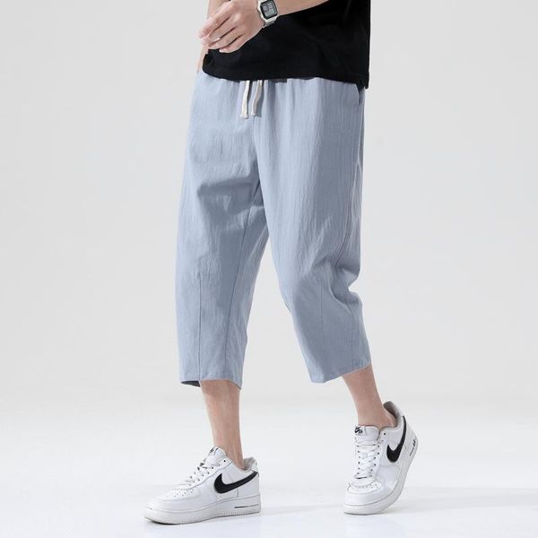 men's pants m-5xl summer casual loose linen korean fashion cropped ankle-length harem all -matching cotton and, Black
men's pants m-5xl summer casual loose linen korean fashion cropped ankle-length harem all -matching cotton and, Black