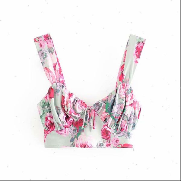 vintage chic women tank floral print bow tie camis fashion side zipper square collar strap ladies, White
vintage chic women tank floral print bow tie camis fashion side zipper square collar strap ladies, White