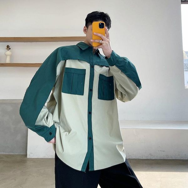 men's casual shirts men vintage splice color loose bat long sleeve shirt oversize japan korea streetwear hip hop fashion show male, White;black
men's casual shirts men vintage splice color loose bat long sleeve shirt oversize japan korea streetwear hip hop fashion show male, White;black