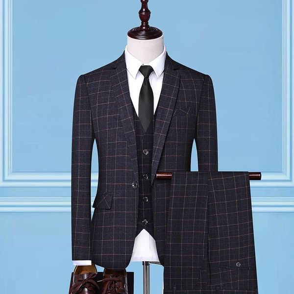 men's suits & blazers 2021 plaid blazer pants vest business three piece set groom wedding dress slim jacket coat trousers, White;black
men's suits & blazers 2021 plaid blazer pants vest business three piece set groom wedding dress slim jacket coat trousers, White;black