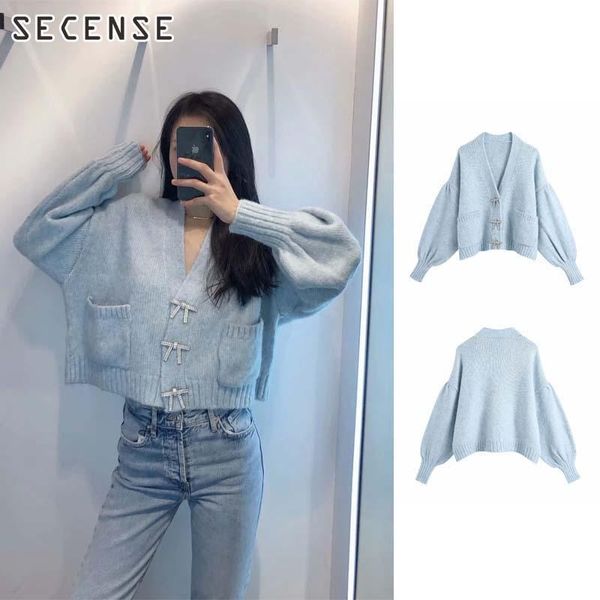 women's knits & tees women cardigan sweater artificial gemstone bow button knitted korea style winter lantern sleeve female outwear, White
women's knits & tees women cardigan sweater artificial gemstone bow button knitted korea style winter lantern sleeve female outwear, White